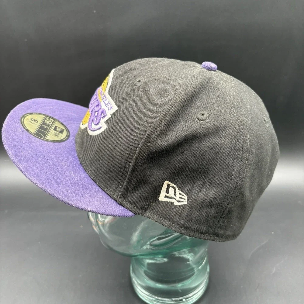 Lakers New Era 59FIFTY Hardwood Classics Fitted Hat Size 8 1/4 Black Purple